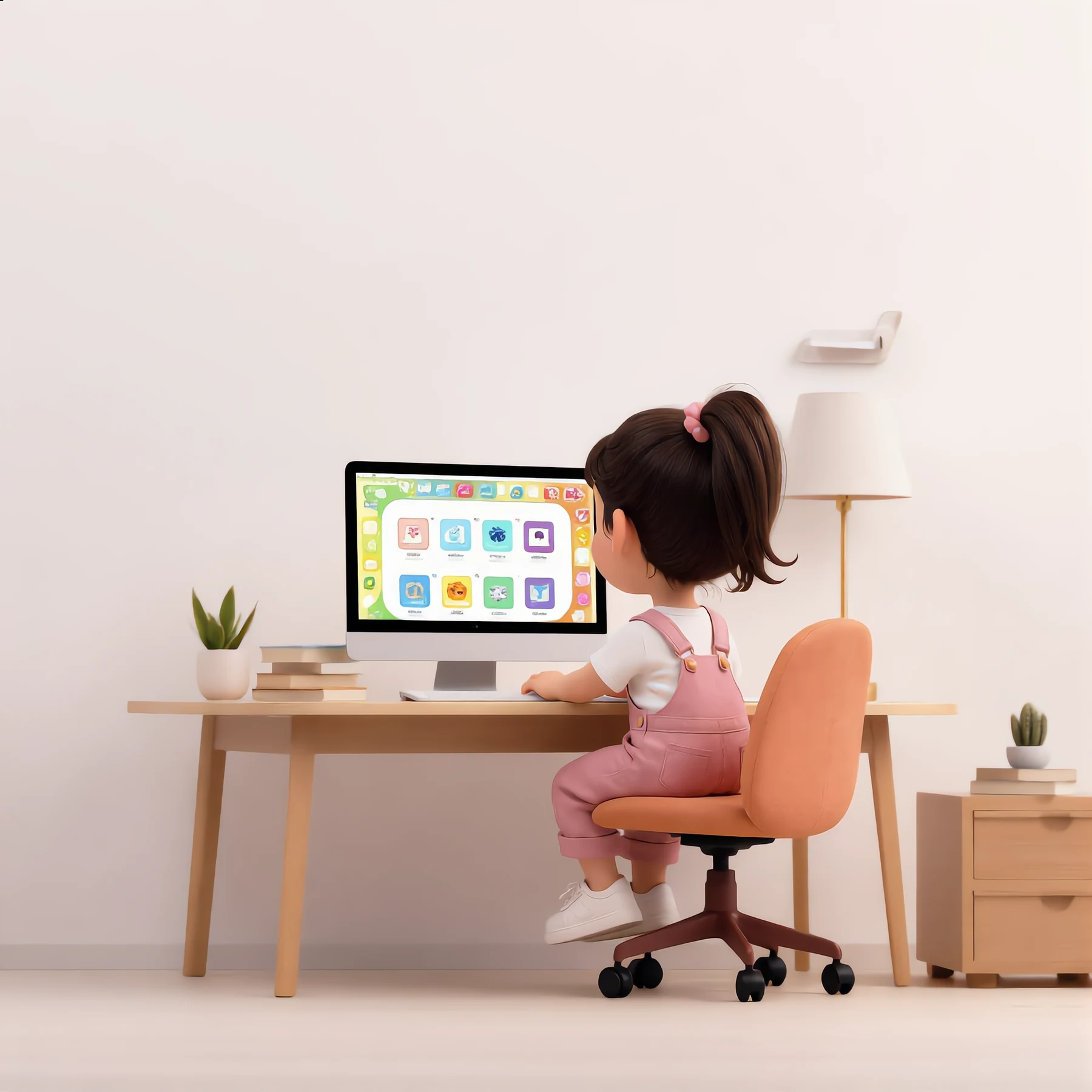 Yen’s avatar at her desk in a sunlit studio